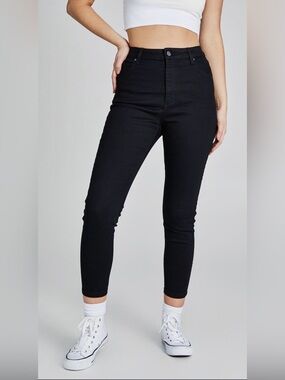 Cotton On High Cropped Black Skinny Jeans Size 4 NWT